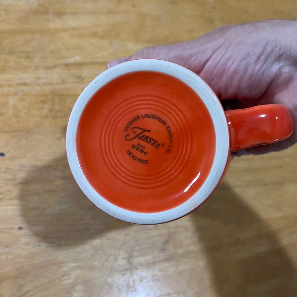 Fiesta Orange Tapered Mug Homer Laughlin Ceramic Coffee Cup Vtg Art Deco Style - Picture 5 of 5